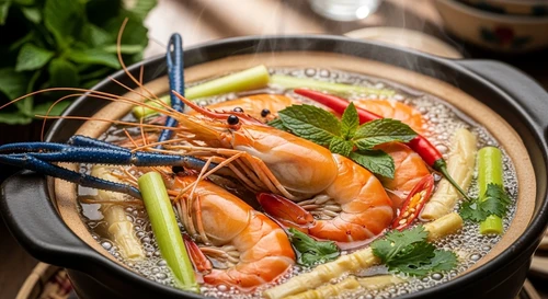 Giant Prawn & Pickled Bamboo Shoot Hotpot