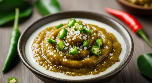 Recipe for Green Chili Salt Dip with Condensed Milk