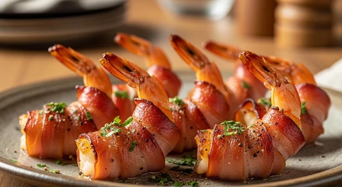 Baked Ham-Wrapped Tiger Prawns