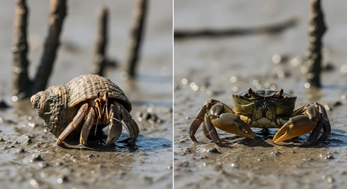Hermit Crabs vs. Mud Crabs: Not Cousins?