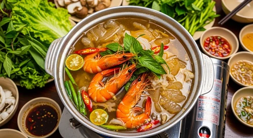 Lẩu Tôm Sứa Biển Nước Dừa Tươi