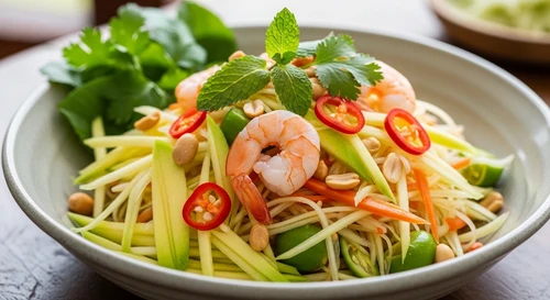 Green Mango & Minced Papaya Shrimp Salad