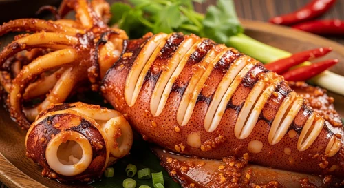 Mực Lá Nướng Sa Tế Cay Xé Lưỡi