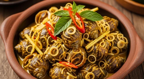 Ốc Len Xào Dừa Béo Ngậy Sả Gừng