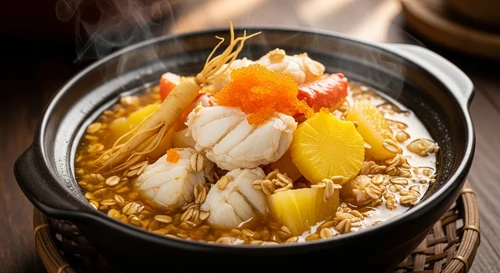 Ocean Crab Stewed with Ginseng, Pineapple, and Oats for Rapid Patient Recovery