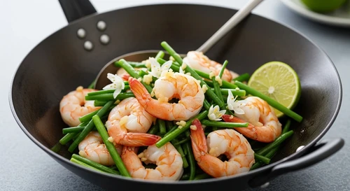 Quick & Nutritious Shrimp Stir-fry with Chive Flowers