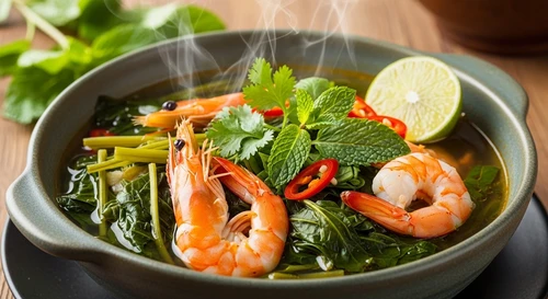 Shrimp Sour Soup with Wood Sorrel (Me Dat)
