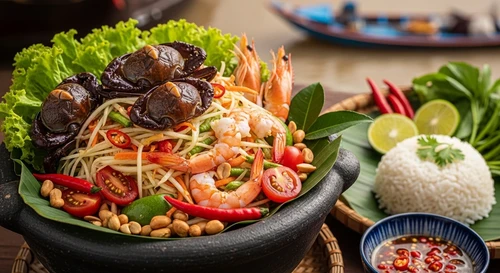 Som Tum with Salted Crab: The Spicy Thai-Vietnamese Crossover