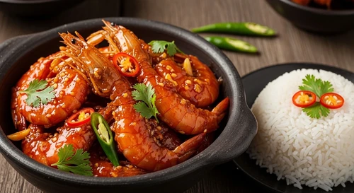 Sweet and Sour Tamarind Roasted Mantis Shrimp, The Best Rice Dish on Earth
