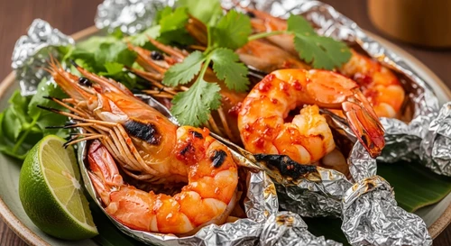 Tôm Nướng Sa Tế Bọc Giấy Bạc