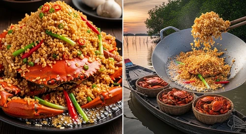 Hong Kong Style Typhoon Shelter Crab: Garlic Overload