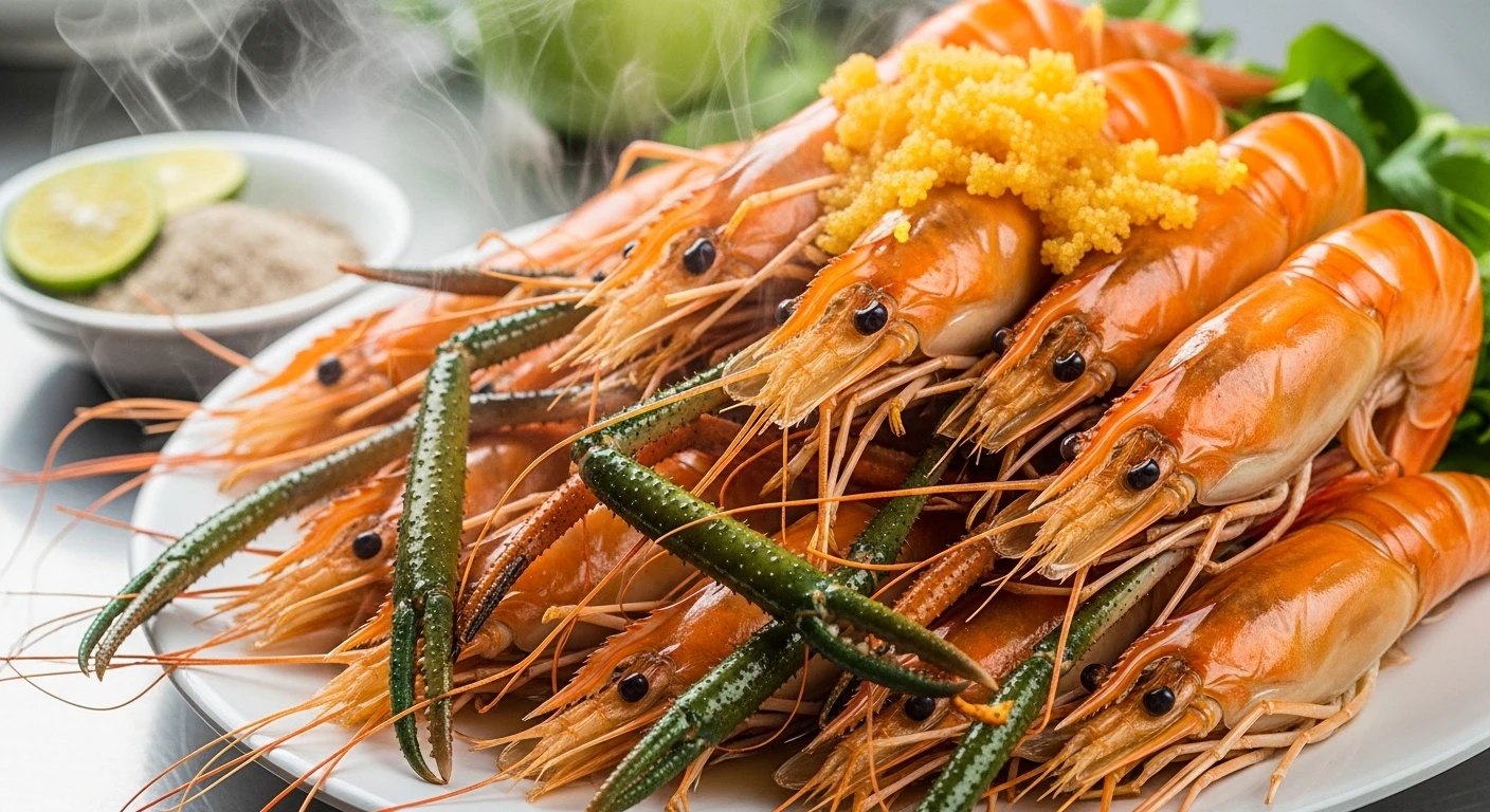 Tôm Càng Xanh Khổng Lồ Hấp Nước Dừa Thơm Ngon