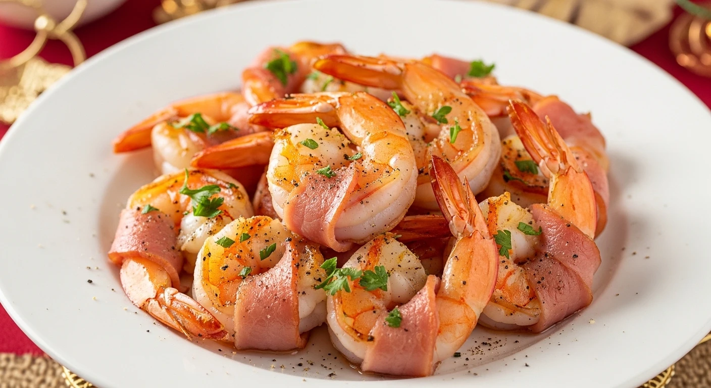 Tôm Cuộn Thịt Dăm Bông Nướng