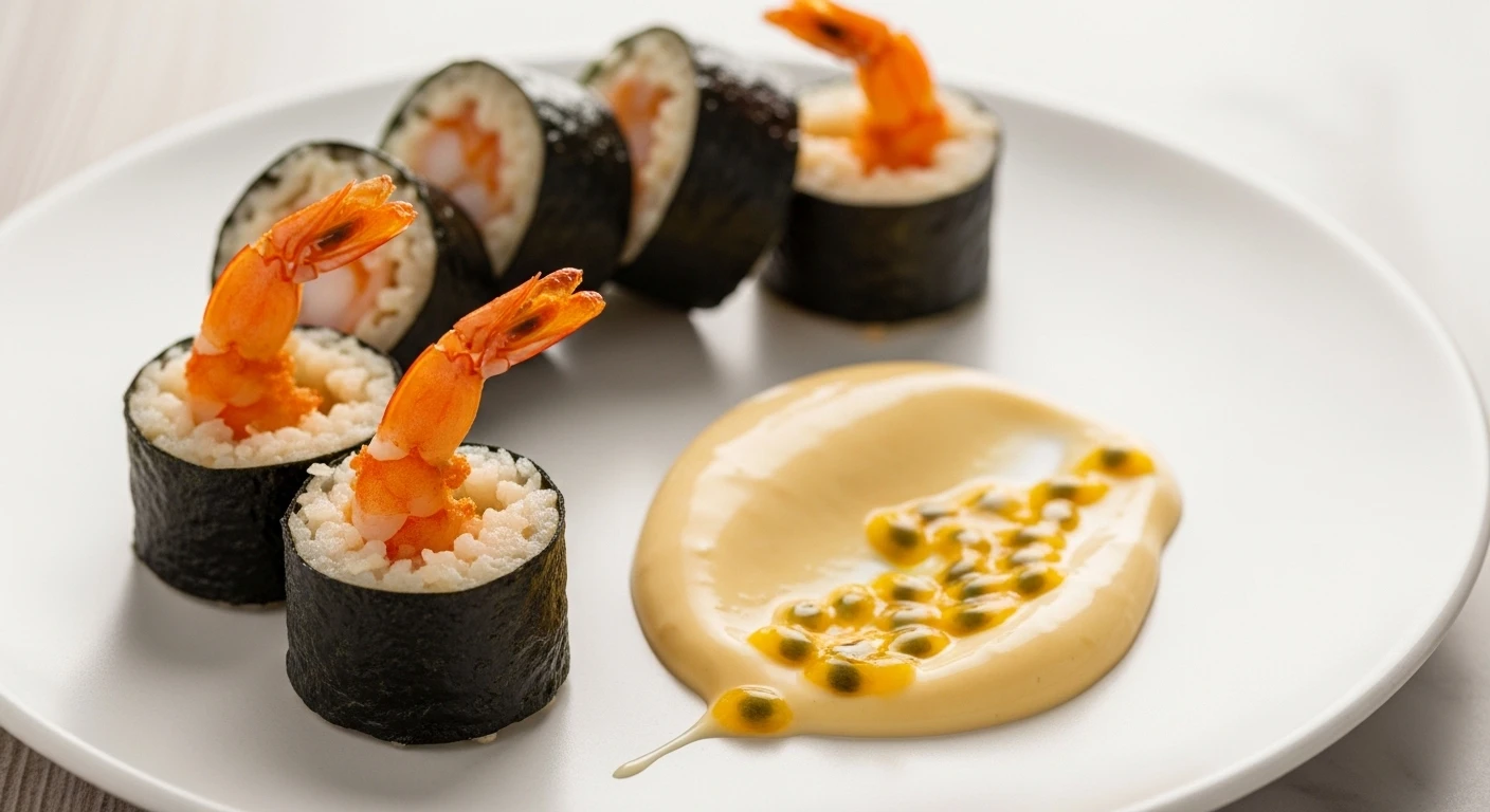 Tôm Cuộn Rong Biển Cắt Khúc Chiên Giòn Chấm Sốt Mayonnaise Chanh Dây