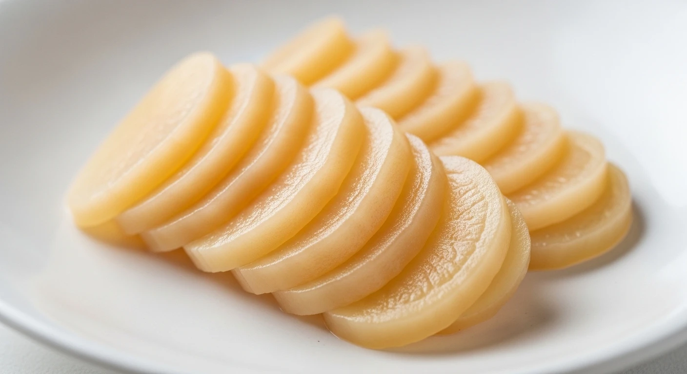 Miếng gừng ngâm chua dùng để làm sạch vị giác giữa các món ăn