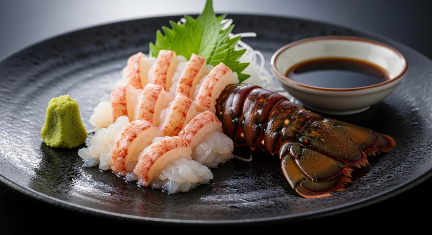 Tôm Hùm Sashimi Chấm Mù Tạt Nhạt