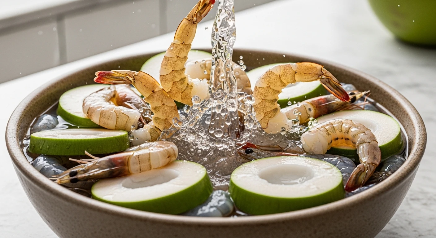 Tôm luộc nước dừa tươi đỏ au hấp dẫn