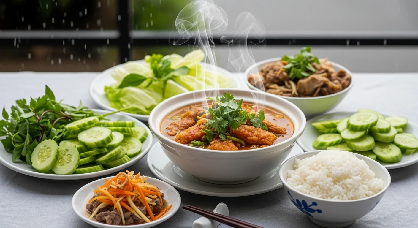 Các món ăn kèm với tôm thẻ rim mắm ruốc