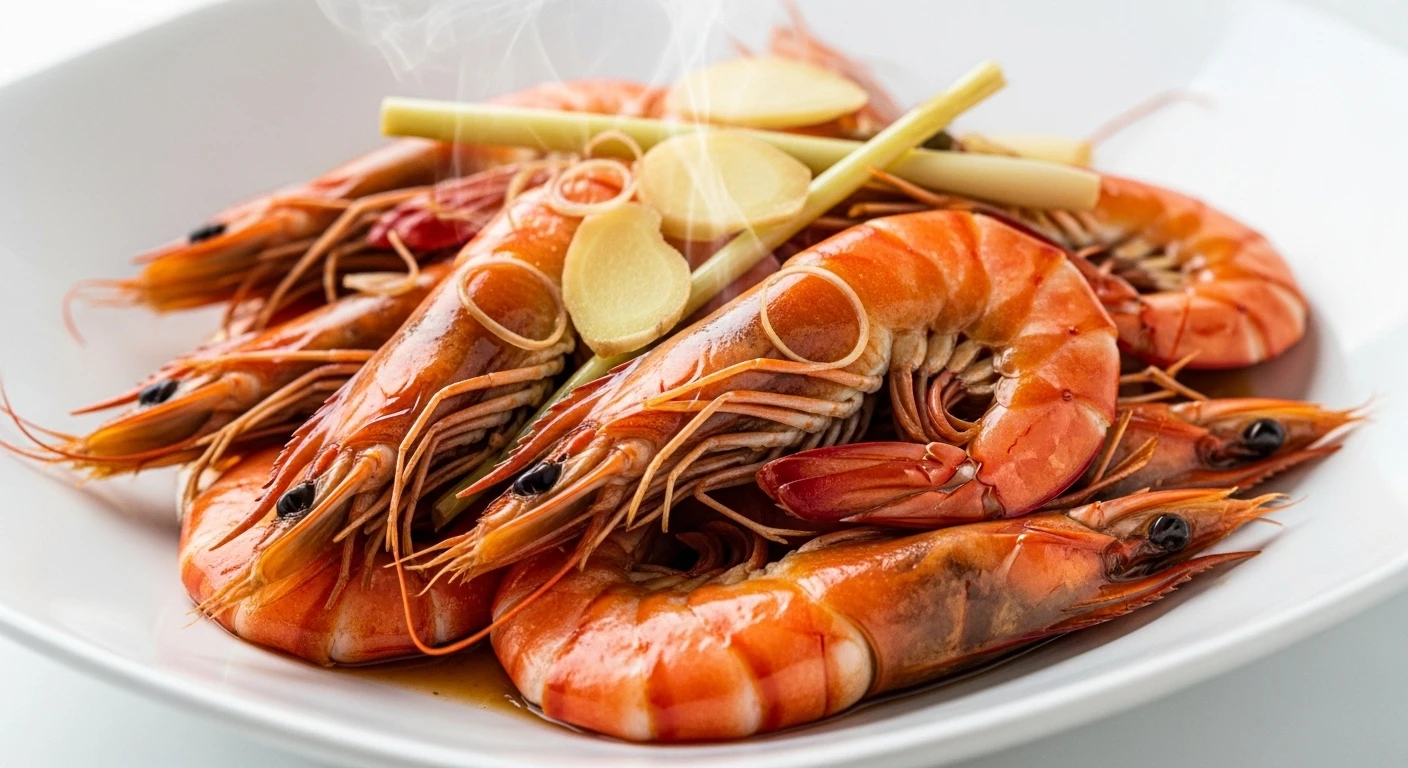 Tôm sú hấp bia sả hấp dẫn