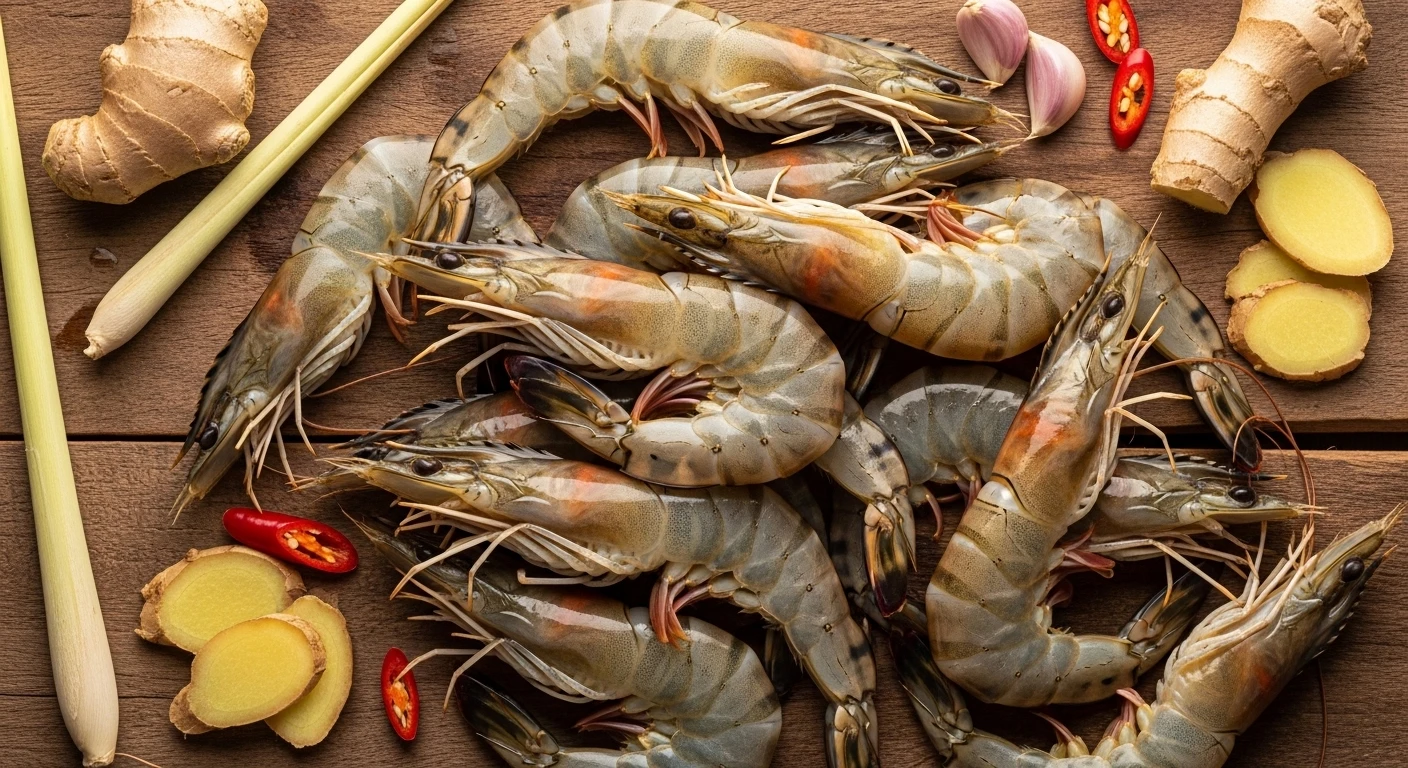 Tôm sú size đại tươi ngon chuẩn bị hấp