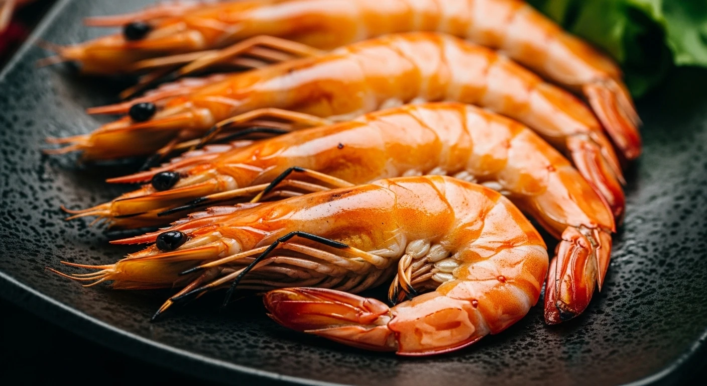 Tôm sú nướng chín tới