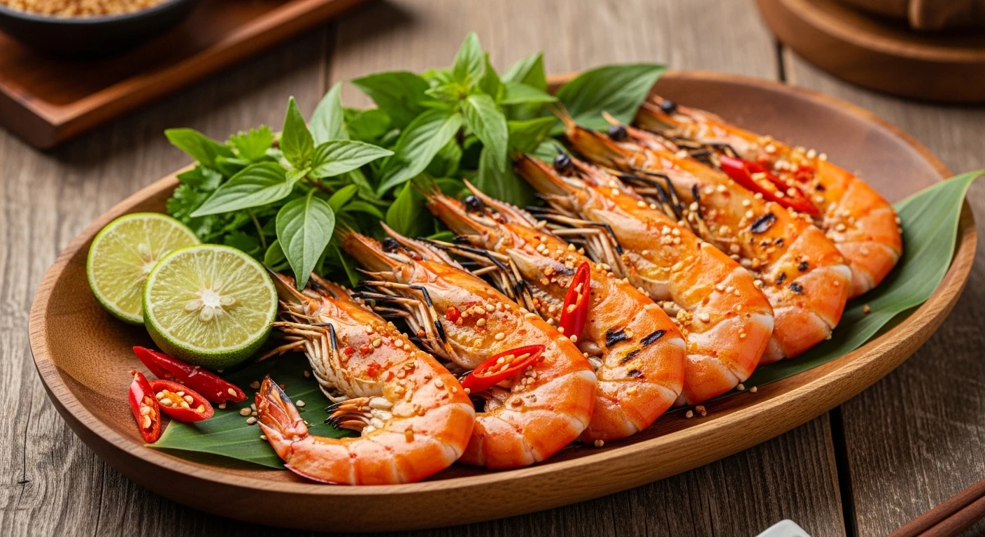 Tôm sú sinh thái nướng muối ớt
