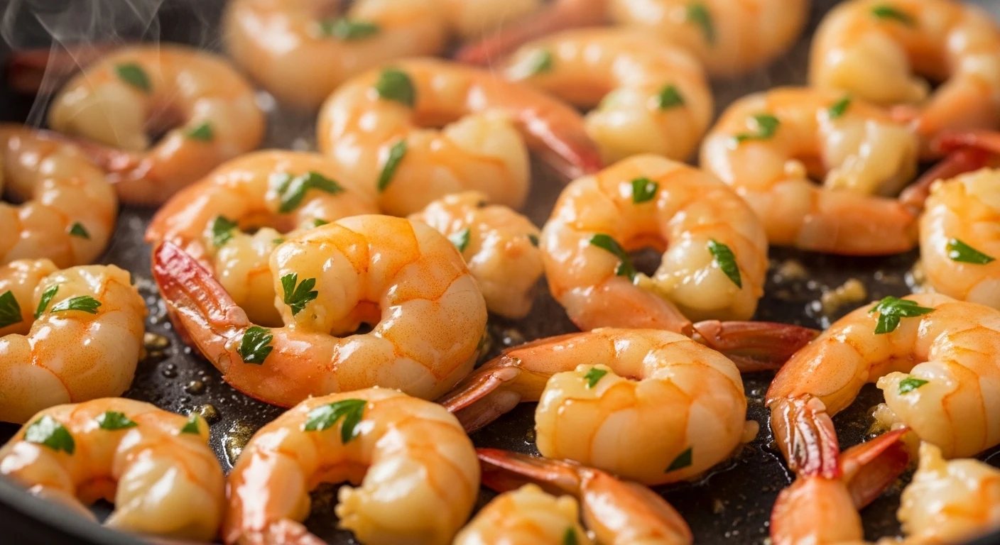 Tôm sú được phủ xốt bơ tỏi thơm lừng