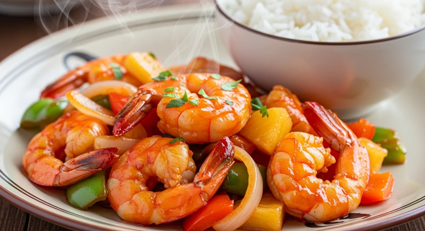 Thành phẩm tôm sú xào chua ngọt hấp dẫn