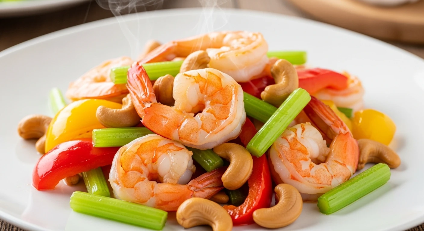 Tôm Xào Hạt Điều Cần Tây Ớt Chuông Thập Cẩm Chay Mặn Đều Thích