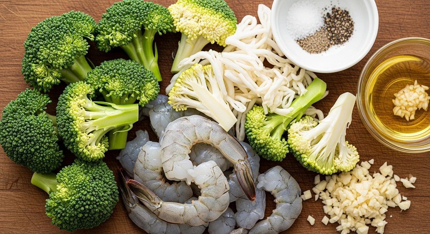 Tôm thẻ tươi ngon xào cùng súp lơ xanh trắng