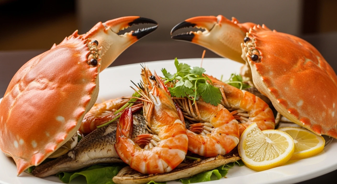 Mai cua biển được dùng để trang trí món ăn