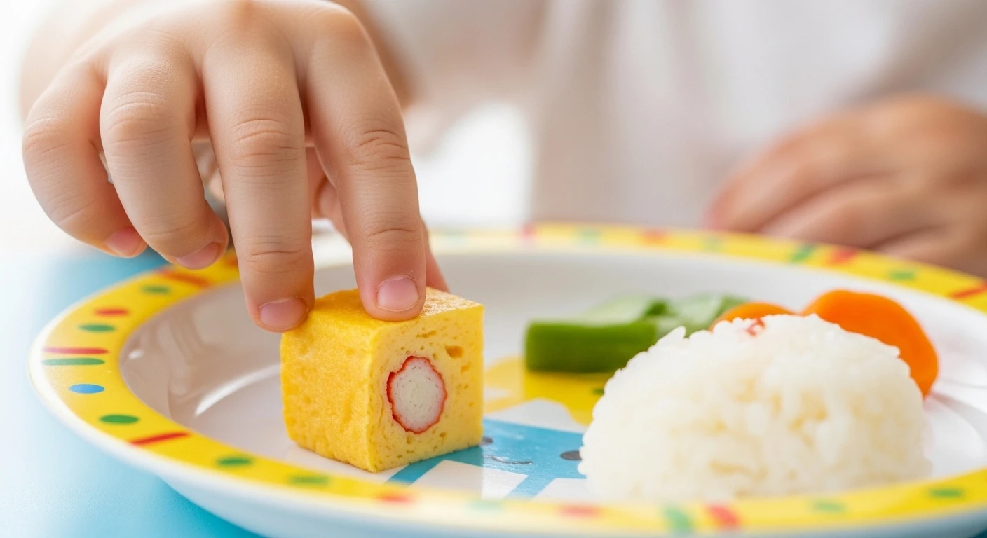 Tamagoyaki cua Nhật cho bé ăn dặm cắt nhỏ