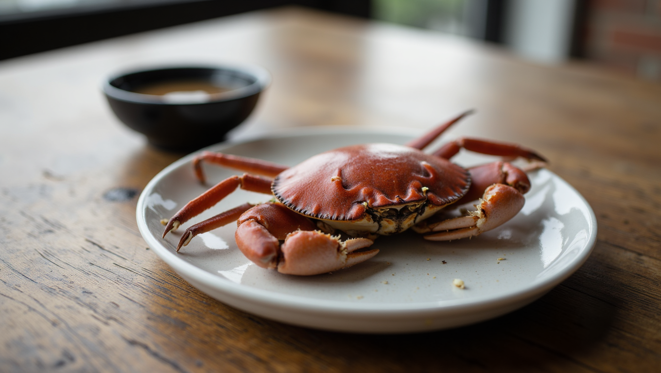 Steamed crab with lemongrass in a Vietnamese kitchen