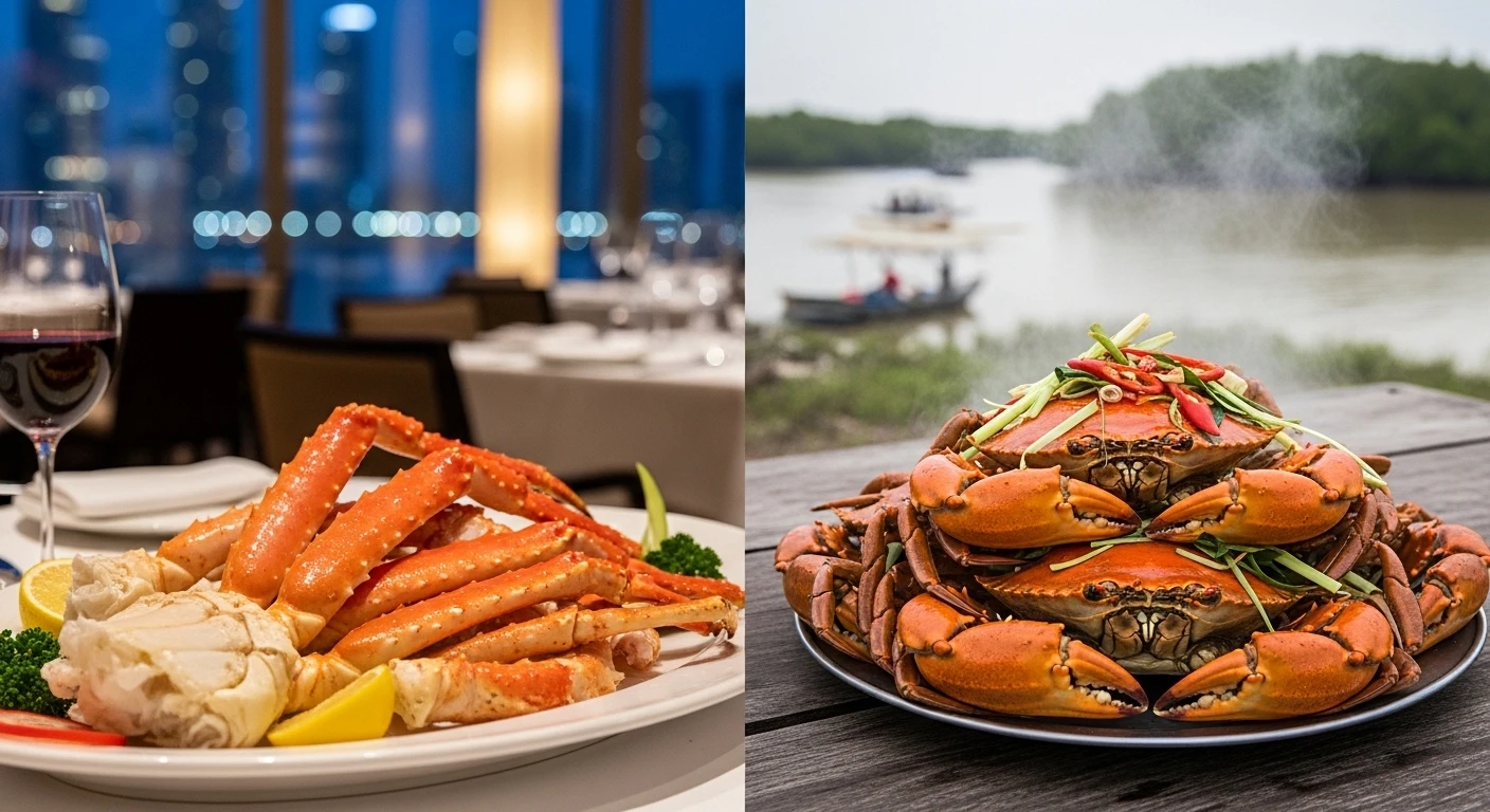 Vietnam Crab vs UAE Crab: Luxury Seafood Dining vs Delta Freshness
