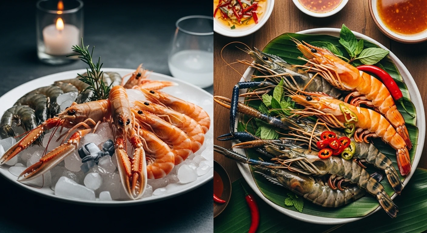 Vietnam Shrimp vs Norwegian Shrimp: Nordic Clarity vs Mekong Delta Warmth