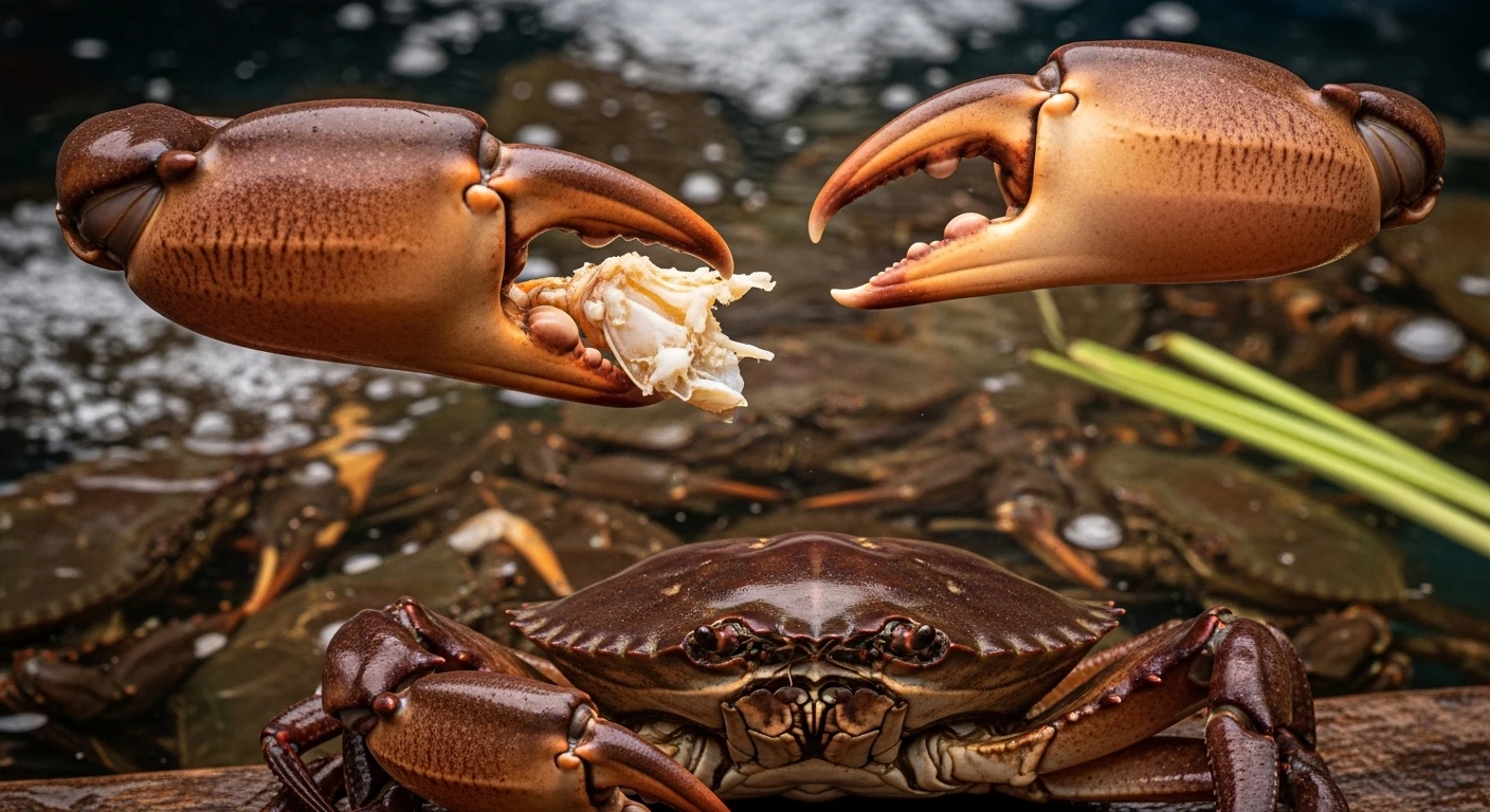 Close-up of a crab's claw detaching