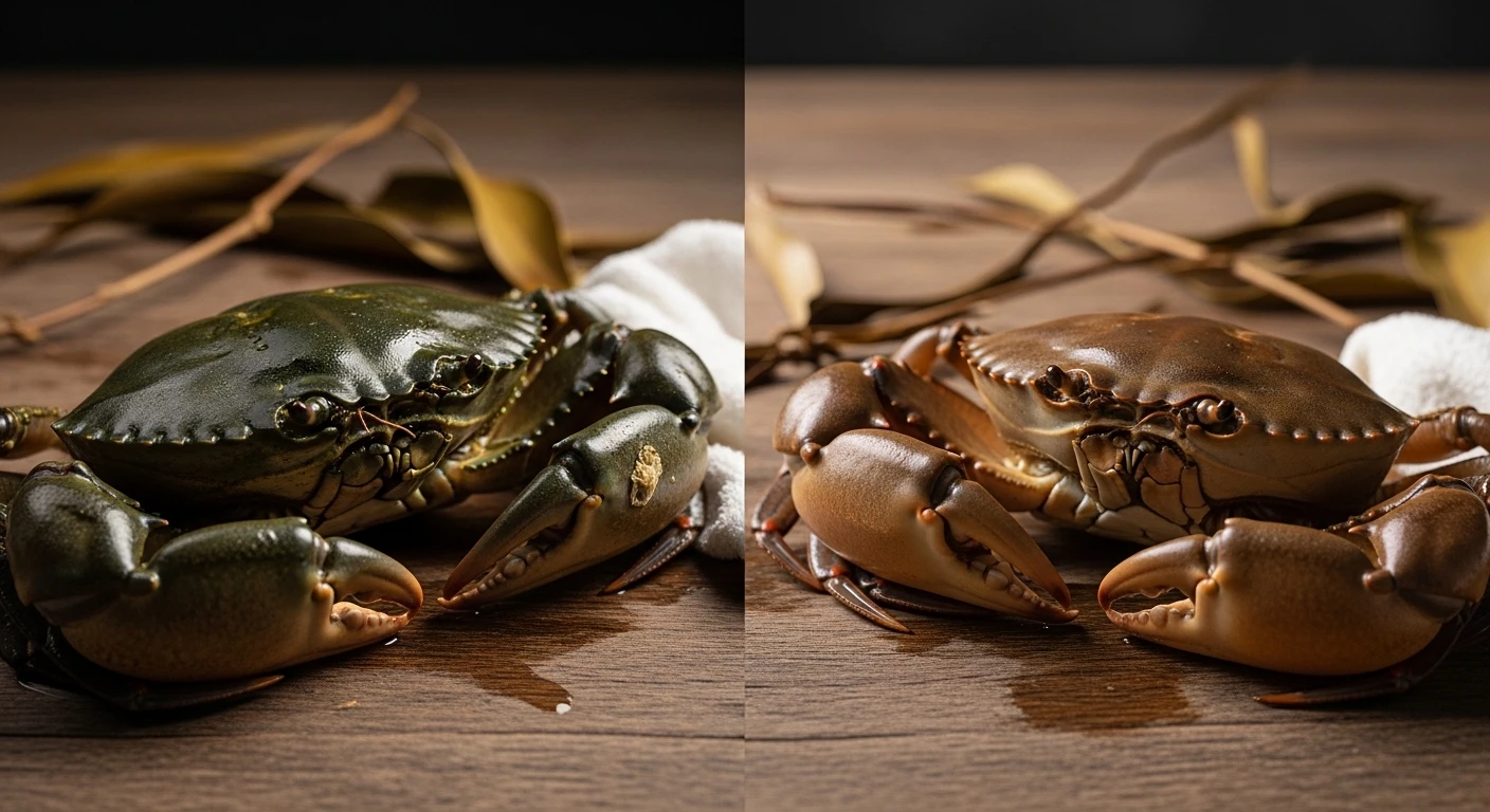 A side-by-side comparison of wild and farmed Ca Mau mud crabs
